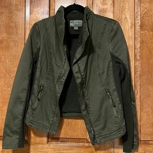 Marrakech green zip moto jacket